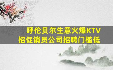 呼伦贝尔生意火爆KTV招促销员公司招聘门槛低